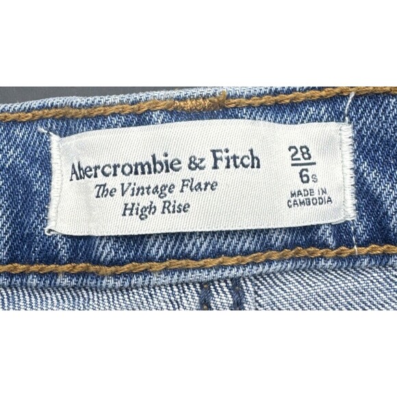 ABERCROMBIE & FITCH Women's The Vintage Flare High Rise Denim Jeans Size 28/6S - Picture 7 of 12